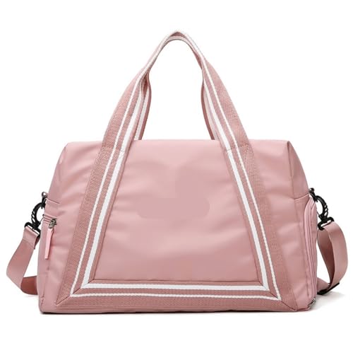 Reise Seesack Damen-Aufbewahrung, Fitness-Yoga-Tasche, Herren-Business-Reisetasche, unabhängiges Schuhfach, Trocken- und Nasstrennung für Herren, Dame, Camping, Wandern (Color : Pink) von GSJNHY