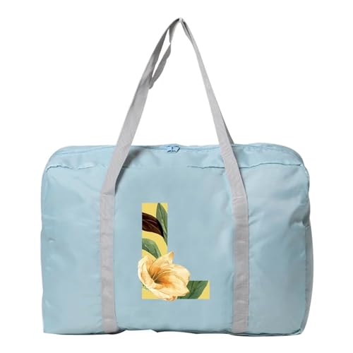 Reise Seesack Damen-Reisetasche, faltbar, Reisetasche, Tragetasche, Handgepäck, Sport-Reisetasche, Weekender, Übernachtung, Blumenmuster-Druck für Herren, Dame, Camping, Wandern (Color : 5floral L) von GSJNHY