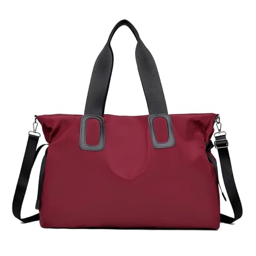 Reise Seesack Frauen Reisetasche Große Kapazität Tragetaschen for Frauen Schulter Tasche Multi-Funktion Casual Handtasche Umhängetaschen für Herren, Dame, Camping, Wandern (Color : Wine Red) von GSJNHY