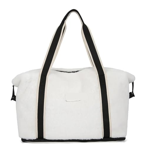 Reise Seesack Frauen Sporttasche Reise Fitness Handtasche Casual Reise Seesack Outdoor Sport Wochenende Freizeit Leichte Touring Lagerung Taschen für Herren, Dame, Camping, Wandern (Color : White) von GSJNHY