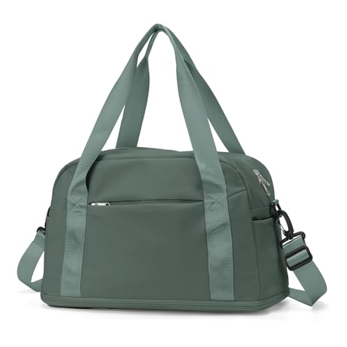 Reise Seesack Großes maximales Handgepäck for Männer und Frauen, Sporttasche, Wochenendtasche, Reisetasche für Herren, Dame, Camping, Wandern (Color : Green) von GSJNHY