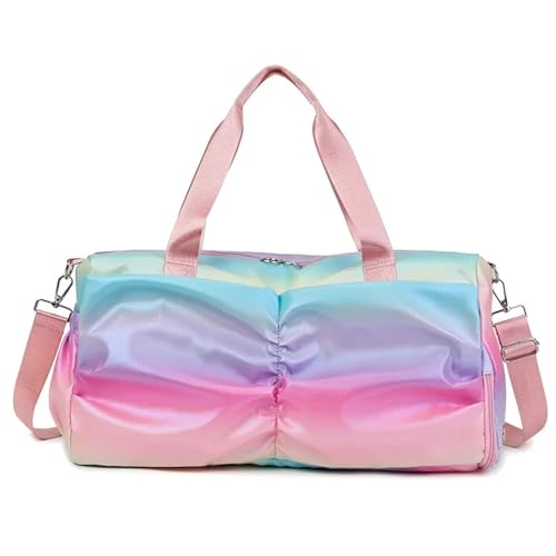 Reise Seesack Regenbogen Bunte Sporttasche Damen Handtaschen Reisen Fitness Sport Mädchen Seesack Yoga Schuhe Umhängetasche Wasserdicht Trocken Nass Tasche für Herren, Dame, Camping, Wandern (Color : von GSJNHY