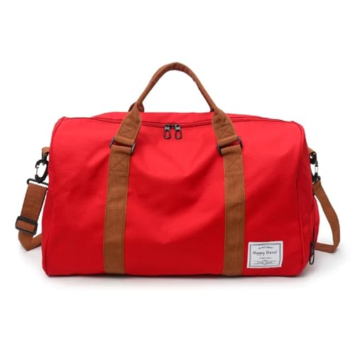 Reise Seesack Reisetasche, große Kapazität, for Herren, Handgepäck, Reise-Seesäcke, Wochenendtaschen, Damen, multifunktionale Reisetaschen für Herren, Dame, Camping, Wandern (Color : Red) von GSJNHY