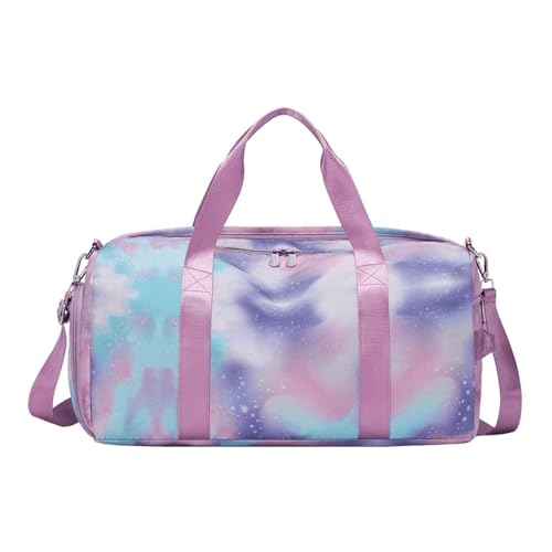 Reise Seesack for Mädchen, Turnbeutel, Turnbeutel, Tanztasche, Schuhfach, Wet Pocket, Weekender, Sport über Nacht für Herren, Dame, Camping, Wandern (Color : Purple Graffiti) von GSJNHY