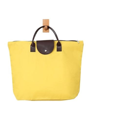 Reise Seesack wasserdichte Strandtasche Damen Nylon Handtasche Frauen Tragetaschen Große Kapazität Handtasche Oxford Casual Reise Umhängetaschen für Herren, Dame, Camping, Wandern (Color : Yellow) von GSJNHY