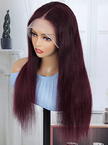 Women Wig Human Hair 13*4 Lace Front Long Straight Human Hair Wig For Party von GSJPMFZ