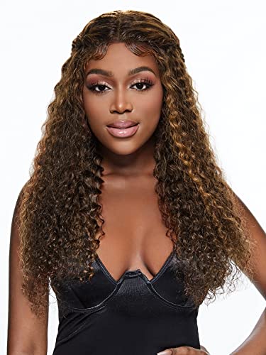 Women Wig Human Hair 13*4 Lace Front Water Wave Human Hair Wig For Party ( Color : Brown , Size : 30 inch 180Density 13*4 ) von GSJPMFZ