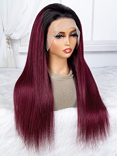 Women Wig Human Lace Wig 13*4 Lace Front Long Straight Human Hair Wig For Party ( Color : 180Density 13*4 , Size : 22 inch ) von GSJPMFZ