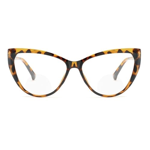 GSKDZG Retro Bifokale Lesebrille Damen Cateye Presbyopische Brille Mode Katzenaugen Computerbrille Blaulichtfilter Brille Schwarze Braune Schildkröte +1.5 +2.0(Tortoiseshell,+2.0) von GSKDZG