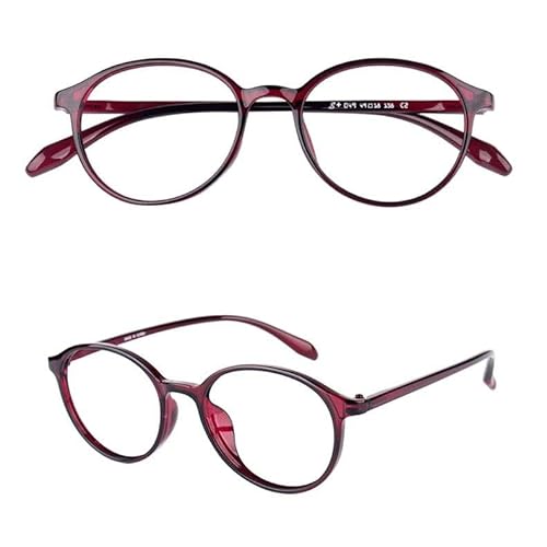 GSKFXJ Progressive Multifokus Lesebrille, Leichte Selbsttönende Computerbrille, Sonnenbrille Anti Blaulicht für Herren und Damen(Red,+3.0) von GSKFXJ