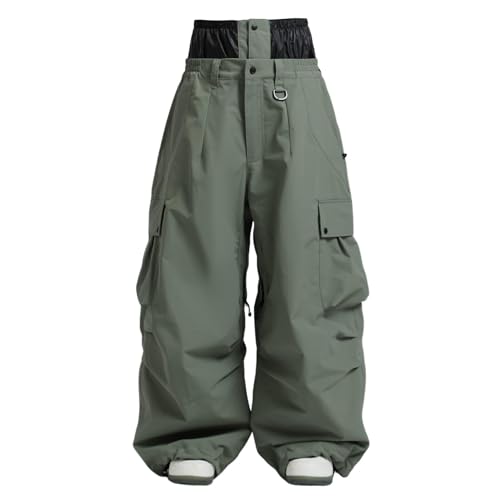 GSOU SNOW Herren Damen Skihose Super Baggy Snowboardhose Männer Oversize Schneehose Winterhose Outdoorhose Latzhose Snowboard Hose - Unisex 20K Wasserdicht Winddicht Atmungsaktiv Warm von GSOU SNOW