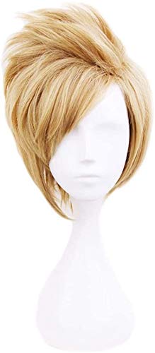 Uearlid Wig Anime Cosplay Anime Cosplay Perücken.Ff15. Prompto Argentum Goldene Kurze Haarperücke Cosplay Party Perücken + Perücke Kappe Flüge von GSTINBLING