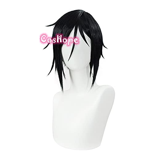 Uearlid Wig Anime Cosplay Sebastian Michaelis Cosplay Cosplay Männer Kurze Black Perücke Cosplay Anime Cosplay Perücke Hitzebeständige synthetische Perücken von GSTINBLING