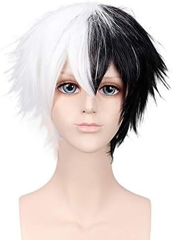 Wig Anime Cosplay Danganronpa Monokuma Weiß Schwarz Kurze Perücke Cosplay Kostüm Dangan Ronpa Hitzebeständige Synthetische Haar Männer Frauen Cosplay Perücken + Kappe von GSTINBLING