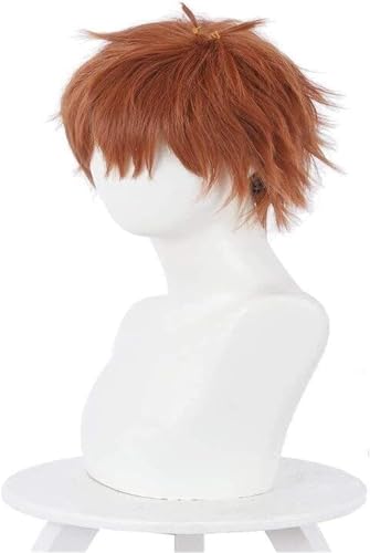 Wig Anime Cosplay Kinoshita Kazuya Cosplay Perücke Anime Rent A Girlfriend Hellbraun Flauschiges kurzes hitzebeständiges Kunsthaar Kazuya Kinoshita Perücke + Kappe von GSTINBLING