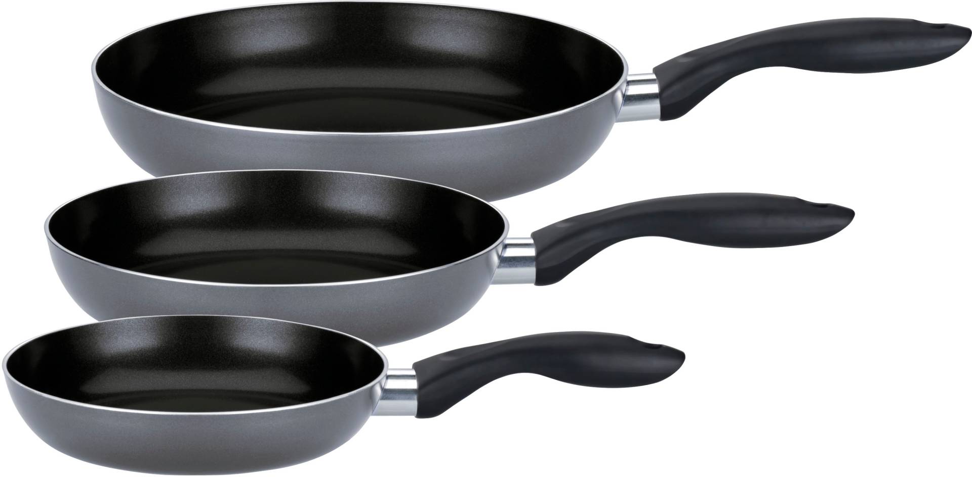 GSW Pfannen-Set "Bratfit" Aluminium Set, 1x Pfanne 20cm, 24cm, 28cm, 3 Stk. tlg. mehrfache, pflegeleichte Antihaft-Versiegelung von GSW