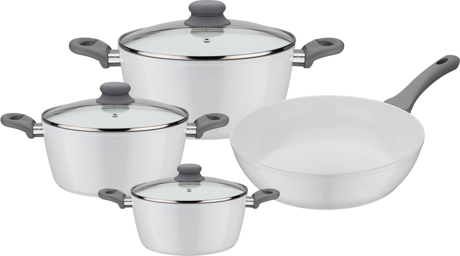 GSW Topf-Set "Fiona", Aluminium, (Set, 7 tlg., je 1 Kochtopf Ø 16/20/24 cm, 1x Schmorpfanne Ø 24 cm) von GSW