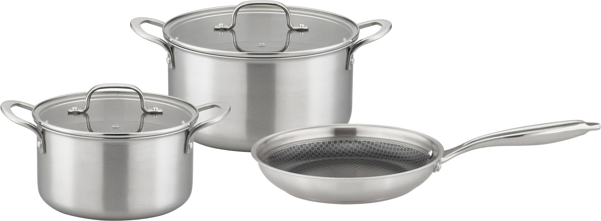 GSW Topf-Set "Inoxxa Black" Set, 5 Stk. tlg. Edelstahl  Glas von GSW