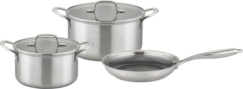 GSW Topf-Set "Inoxxa Black" Set, 5 Stk. tlg. Edelstahl  Glas von GSW