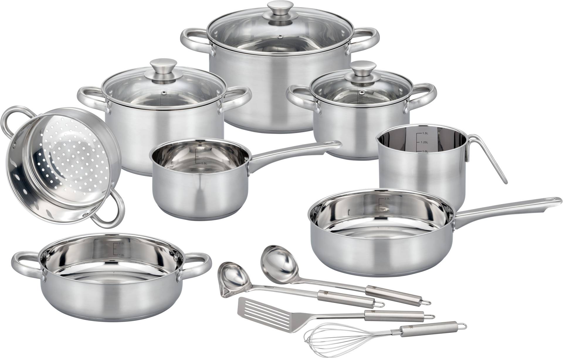 GSW Topf-Set "Toronto" Set, 15 Stk. tlg. Edelstahl von GSW