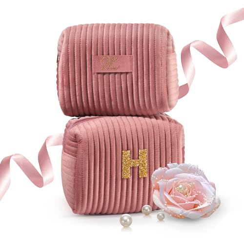 A-Z Monogrammierte Geschenke mit Diamanten für Frauen, zum Üben, Geburtstagsgeschenke für Frauen, Mutter, Hochzeitsgeschenke, individuelle Make-up-Tasche, große Kosmetiktasche, Reise-Kulturbeutel, von GSWOI