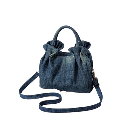 GSXLZ Jeanstasche Denim Jeans Blau Schulter Tasche Frauen Casual Tote Handtasche Crossbody Handtasche(Dark Blue) von GSXLZ