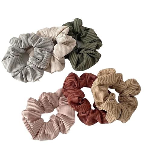 Haarschmuck 6 teile/paket Frauen Mädchen Mikrofaser Scrunchie Gestrickte Scrunchies Set von GSXLZ