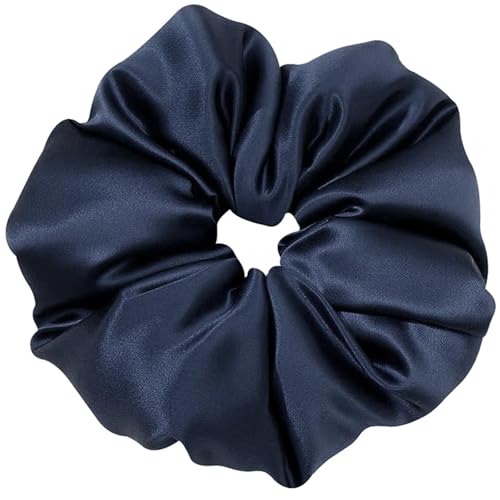 Haarschmuck Reine Maulbeerseide Große Kissen Scrunchies Haarbänder Baumwollfüllung for Frauen Mädchen(Blue2) von GSXLZ
