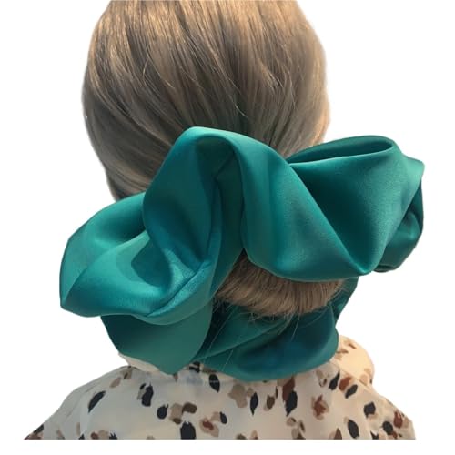Haarschmuck Stain Silk Oversize Scrunchies for Frauen Mädchen Einfarbig Haar Seil Elastische Haar Band Haar Krawatte Haar Zubehör(Green) von GSXLZ