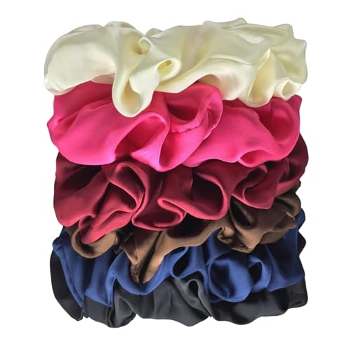 Haarschmuck Übergroße Haargummis for Frauen Satin Elastische Haargummis Pferdeschwanzhalter Kopfbedeckung Chouchou Cheveux Femme Plus Big(Color1) von GSXLZ
