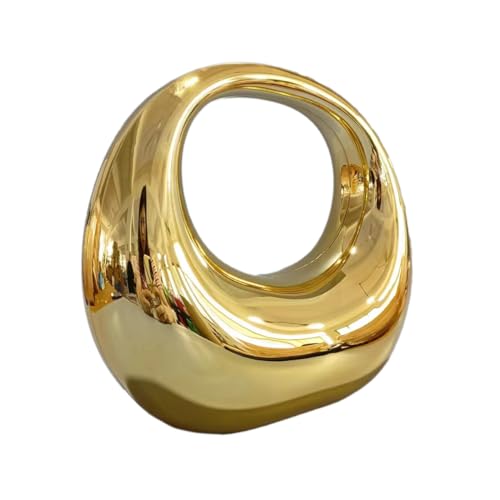 GSYPS Acryl Abend Clutch Geldbörse Top-Griff Mond Hobo Tasche, Elegante Marmor Handtasche für Hochzeit Cocktail Party, B-Gold von GSYPS