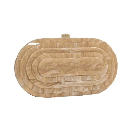 GSYPS Acryl-Abend-Clutch für Damen, Muschelform, Umhängetasche, Glitzer, Marmor, Geldbörse, Handtasche, C-Champagner von GSYPS