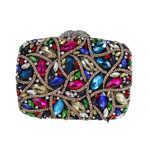 GSYPS Glitzernde Strass-Geldbörse für Damen, volle Diamant-Abend-Clutch, Party, Hochzeit, luxuriöse Kristall-Handtaschen, Mehrfarbig von GSYPS