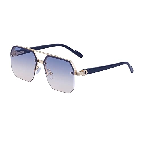 2025 Retro-Sonnenbrille aus Metall, randlos, für Herren und Damen, quadratisch, rahmenlos, unregelmäßig, für Herren, C7 Graubraun, Einheitsgröße 2025 Retro-Sonnenbrille aus Metall, randlos, für Herren und Damen, quadratisch, rahmenlos, unregelmäßig, für Herren, C7 Graubraun, Einheitsgröße von GSZCCZS