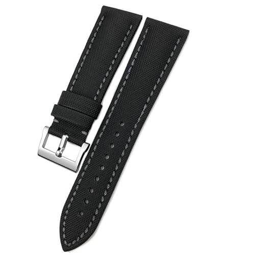 GSZCCZS 23mm hohe Dichte Leinwand Nylon Leder Uhren Band Special für fünfzig Faden 5000 5015 Gurt Schmetterlingsschnalle von GSZCCZS