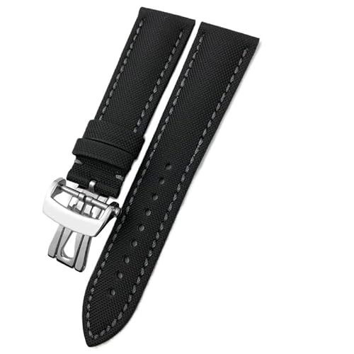 GSZCCZS 23mm hohe Dichte Leinwand Nylon Leder Uhren Band Special für fünfzig Faden 5000 5015 Gurt Schmetterlingsschnalle von GSZCCZS