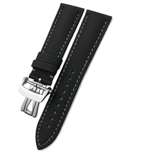 GSZCCZS 23mm hohe Dichte Leinwand Nylon Leder Uhren Band Special für fünfzig Faden 5000 5015 Gurt Schmetterlingsschnalle von GSZCCZS
