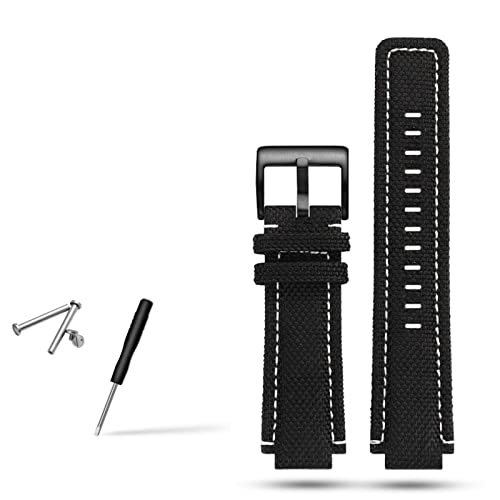 GSZCCZS Canvas Watchband-Männer geeignet für Timex Compass T2N720 T2N721 T2N739 Nylon Watch Band 24x16mm (Farbe: 10mm Goldverschluss, Größe: 24-16 mm) von GSZCCZS