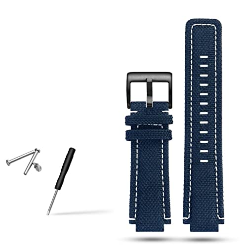 GSZCCZS Canvas Watchband-Männer geeignet für Timex Compass T2N720 T2N721 T2N739 Nylon Watch Band 24x16mm (Farbe: 10mm Goldverschluss, Größe: 24-16 mm) von GSZCCZS