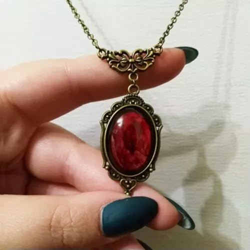 GSZCCZS Gothic 925 Silber Round Anhänger Halskette Frauen Halloween Band Schmuckgeschenke-#1 von GSZCCZS