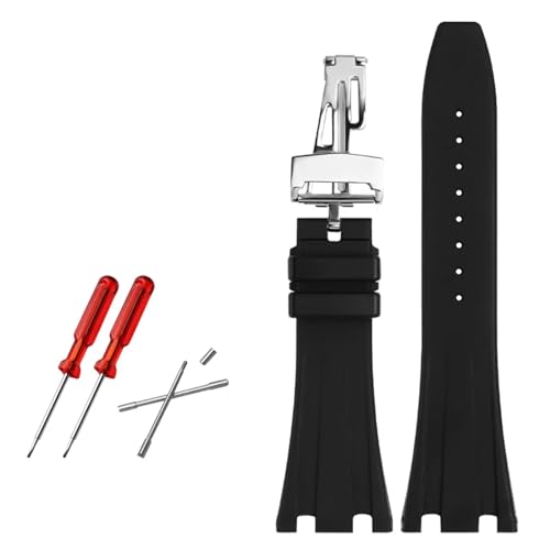GSZCCZS Gummi -Uhr -Gurt 28mm Uhrband für AP 15703 26470 So Royal Oak Offshore Herren Sport Watch Armband von GSZCCZS