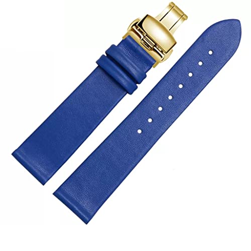 GSZCCZS Leder Uhrengurt für Männer und Frauen -dünne weiche Schnalle -Accessoires dünne Schaltkettenkette (D, 19 mm) von GSZCCZS