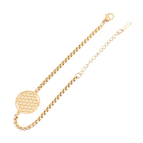 GSZCCZS Mädchen von Mädchen Schmuck Männer Frauen goldplattiert ausgehöhltes Armband Edelstahlschmuck für modische und elegante Look-Accessoires von GSZCCZS