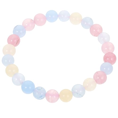 GSZCCZS Mädchenschmuck Perlenarmband für Frauen Mode ästhetische Schmuck Juwelie Elastic Armband Unisex runde Perlen natürliche Kristall Dekor Chic Look Accessoires von GSZCCZS