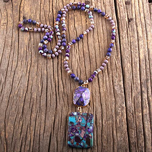 GSZCCZS Modeschmuck Natursteine Kristall Stein knotted halb kostbar Stein Boho Multi -Anhänger Halskette Frauen Geschenk GSZCCZS Modeschmuck Natursteine Kristall Stein knotted halb kostbar Stein Boho Multi -Anhänger Halskette Frauen Geschenk von GSZCCZS