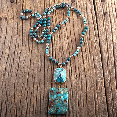 GSZCCZS Modeschmuck Natursteine Kristall Stein knotted halb kostbar Stein Boho Multi -Anhänger Halskette Frauen Geschenk GSZCCZS Modeschmuck Natursteine Kristall Stein knotted halb kostbar Stein Boho Multi -Anhänger Halskette Frauen Geschenk von GSZCCZS