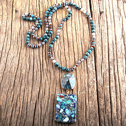 GSZCCZS Modeschmuck Natursteine Kristall Stein knotted halb kostbar Stein Boho Multi -Anhänger Halskette Frauen Geschenk GSZCCZS Modeschmuck Natursteine Kristall Stein knotted halb kostbar Stein Boho Multi -Anhänger Halskette Frauen Geschenk von GSZCCZS
