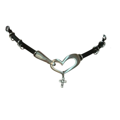 GSZCCZS NEU 2026 UNISEX Punk Cross Herz Anhänger Choker Leder Halskette für Frauen Männer ästhetischer Vintage einzigartige Grunge -Rock -Schmuckfunde Goth Accessorie Modetrendy Accessoires kreatives von GSZCCZS