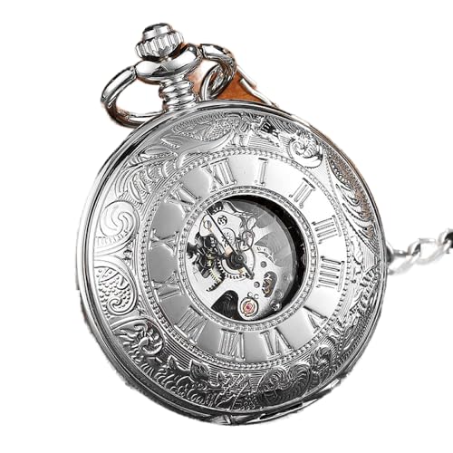 GSZCCZS Vintage 2 Seiten Open Case Automatikmechanische Herren Uhr Doppelgesicht Römischer Zifferblatt Handwindtasche Uhr Kette Geschenk GSZCCZS Vintage 2 Seiten Open Case Automatikmechanische Herren Uhr Doppelgesicht Römischer Zifferblatt Handwindtasche Uhr Kette Geschenk von GSZCCZS