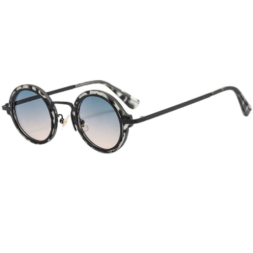 GSZCCZS Vintage Metall PC Punk Sonnenbrille Herren Damen Kleine Runde Luxusbrille Personalisierte Hip-Hop-Sonnenbrille, schwarz grau, Einheitsgröße GSZCCZS Vintage Metall PC Punk Sonnenbrille Herren Damen Kleine Runde Luxusbrille Personalisierte Hip-Hop-Sonnenbrille, schwarz grau, Einheitsgröße von GSZCCZS